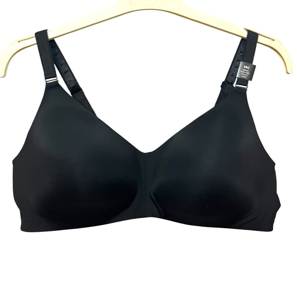 Torrid Dream Wire Free Lightly Lined Bra 46C Black Multi-way Straps Smooth Cup